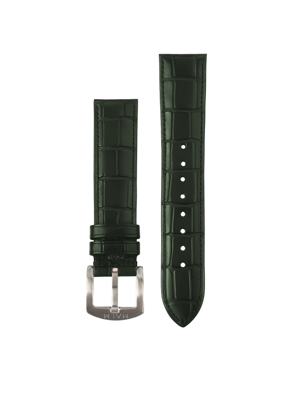 Green Croco Leather Strap 20 mm