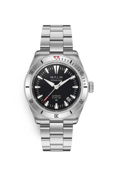 diving watch frogdiver 39 black steel bracelet 