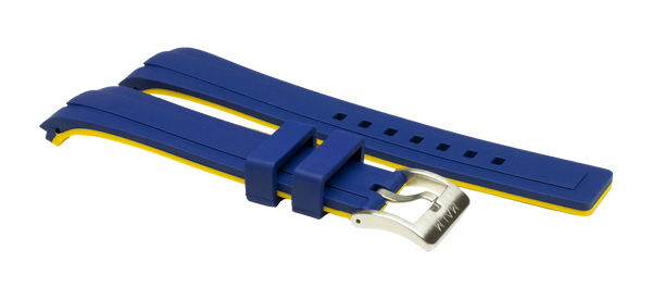 Frogdiver Rubber Strap Blue/Yellow 22 mm