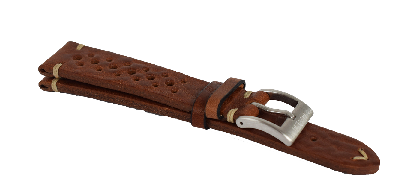 Leather Strap Race 20 mm Brown