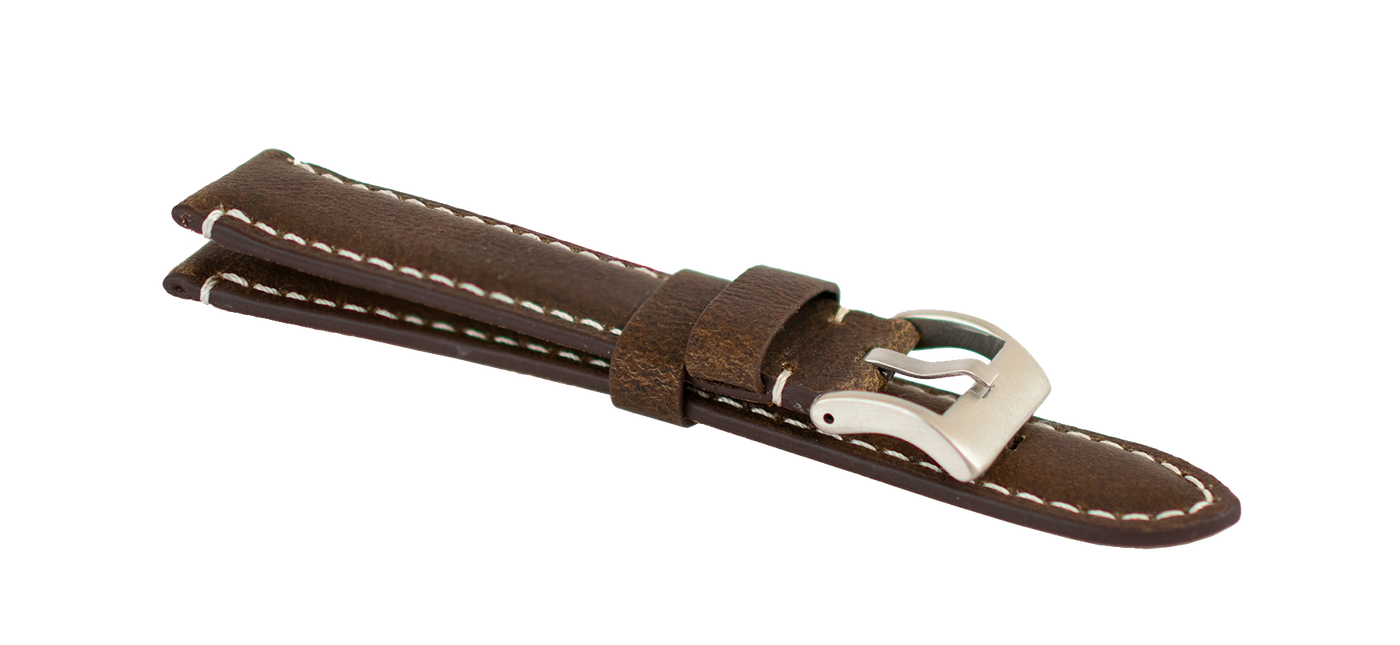 Leather Strap Suede 20 mm Brown