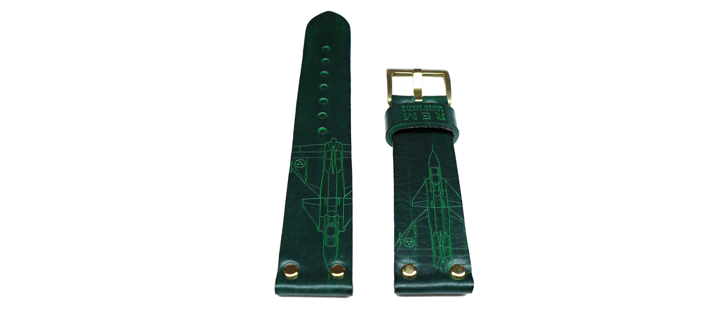 Leather Strap Viggen REM Straps 20 mm Green