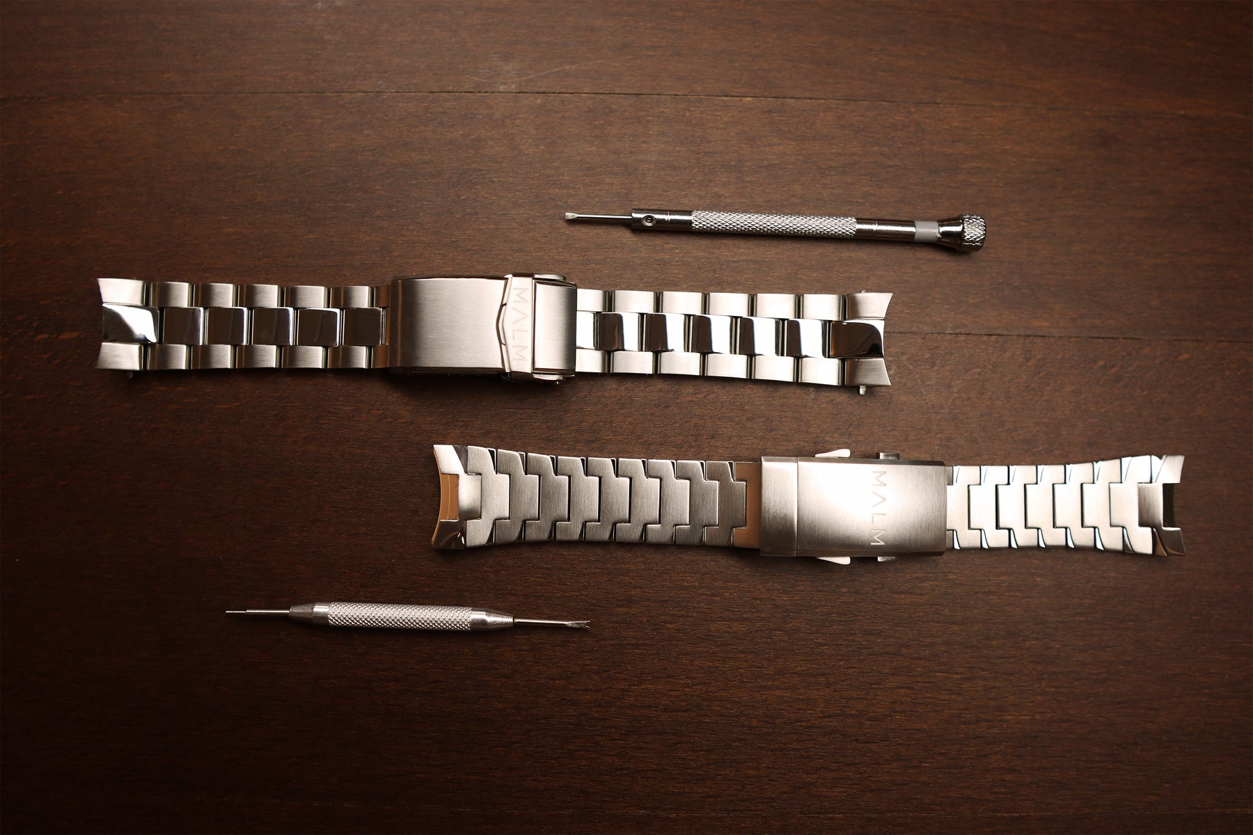 silver bracelet and spare parts for watch